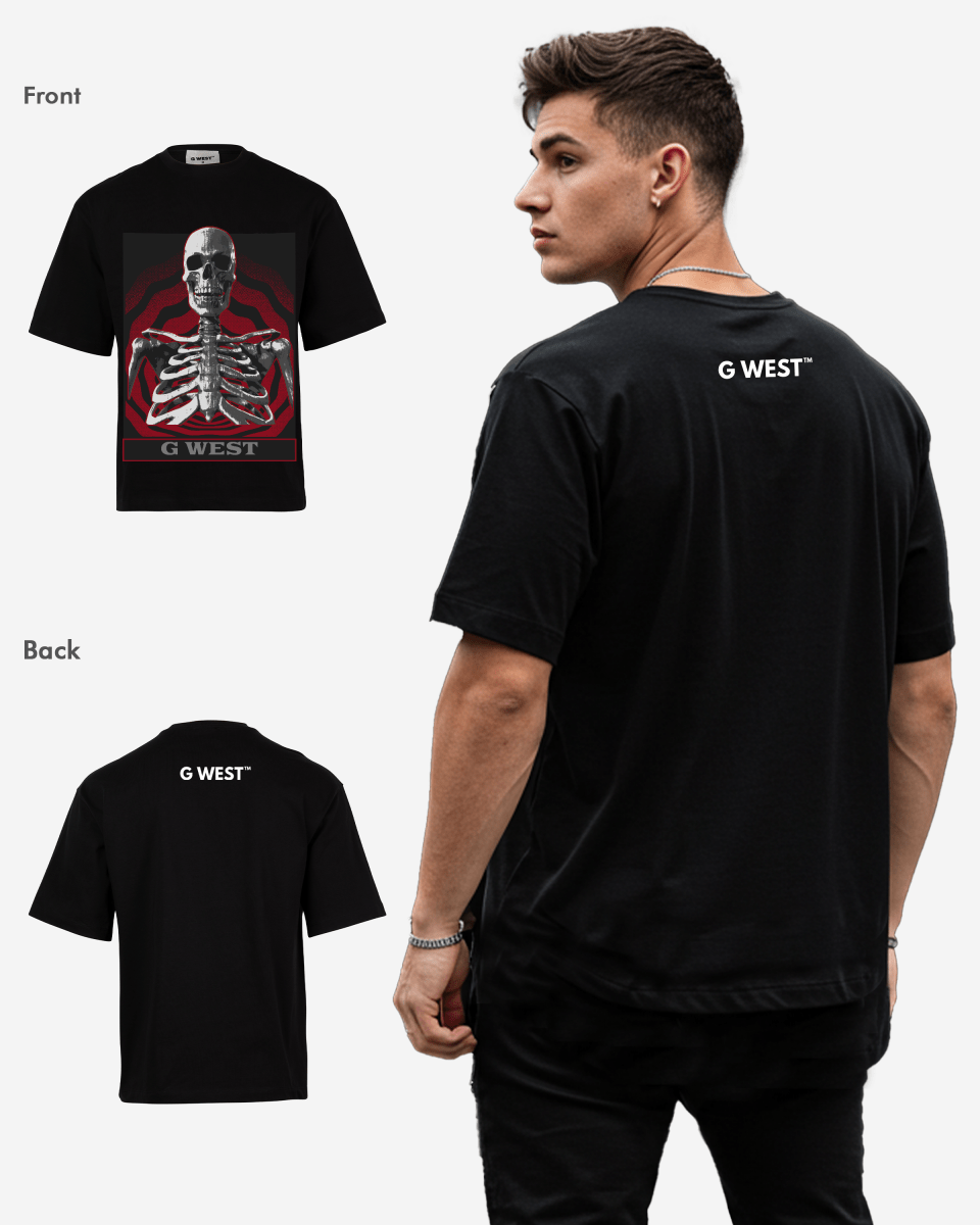 G WEST Skull of the unknown OVersized T-Shirt Mens