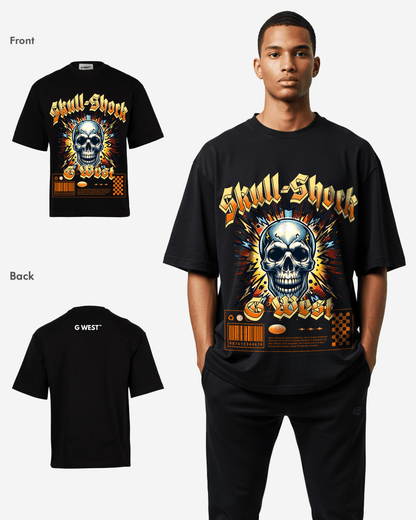 G WEST SKULL SHORK OVERSIZED T-Shirt Mens