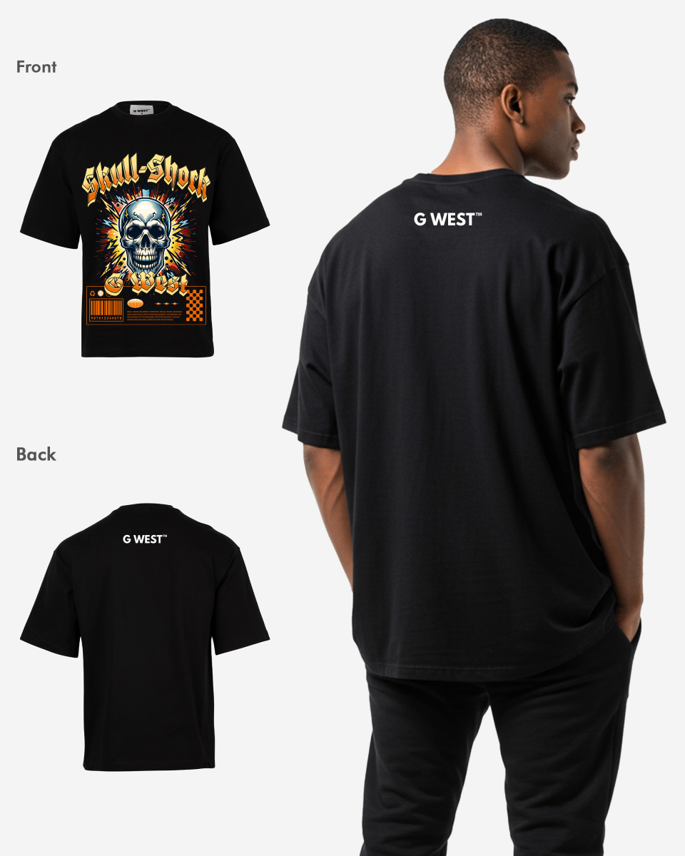G WEST SKULL SHORK OVERSIZED T-Shirt Mens