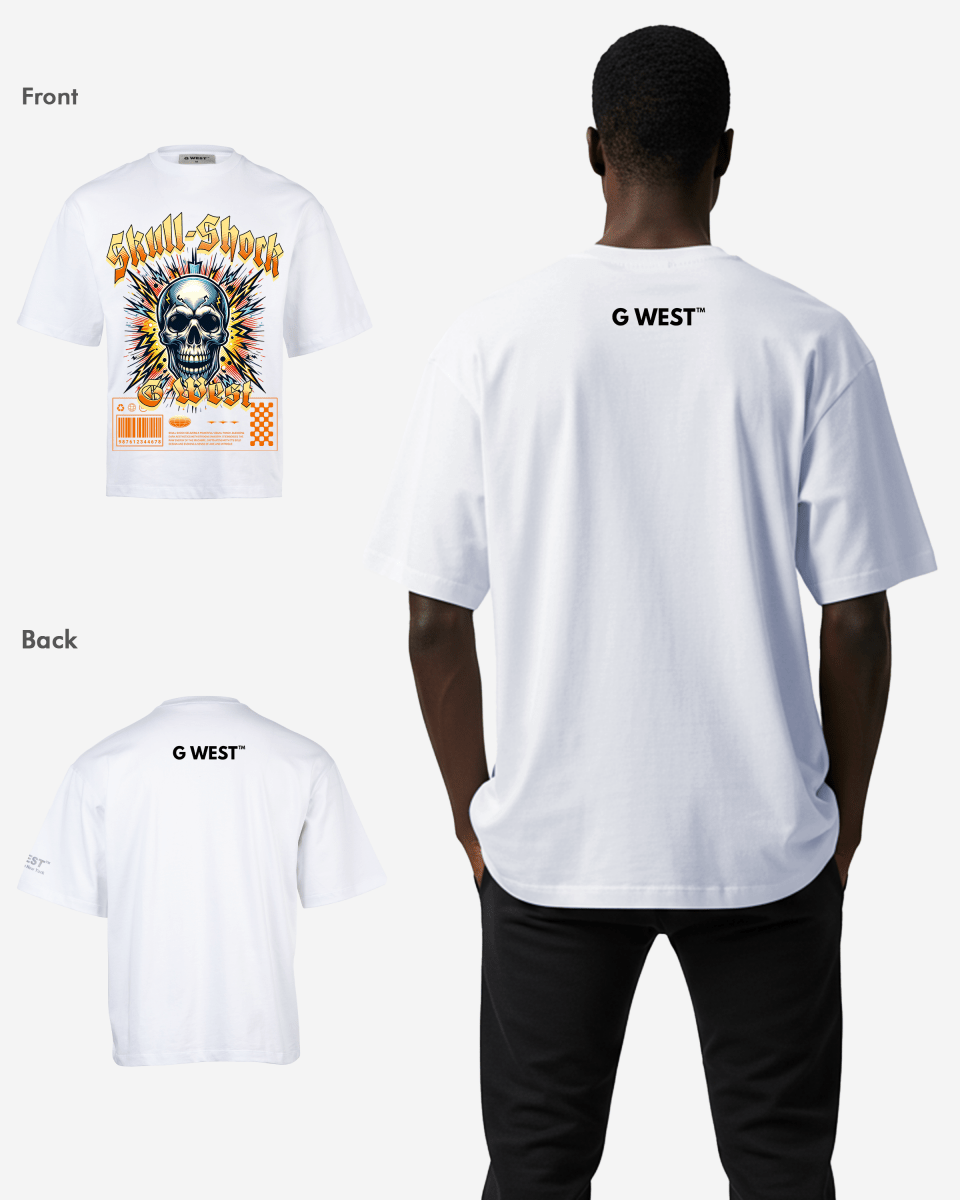 G WEST SKULL SHORK OVERSIZED T-Shirt Mens