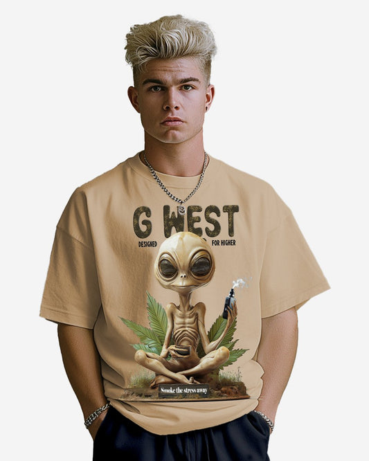 Camiseta G West Smoking Alien para hombre