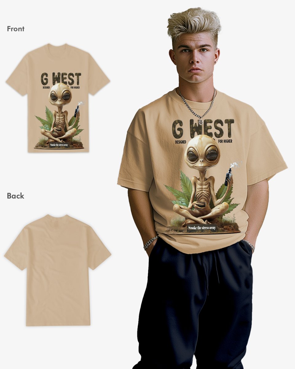G West Smoking Alien T-Shirt Mens