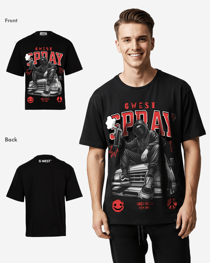 G West SPRAY OVERSIZED T-Shirt Mens