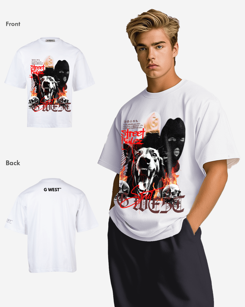 G WEST STREET RULEZ OVERSIZED T-Shirt Mens