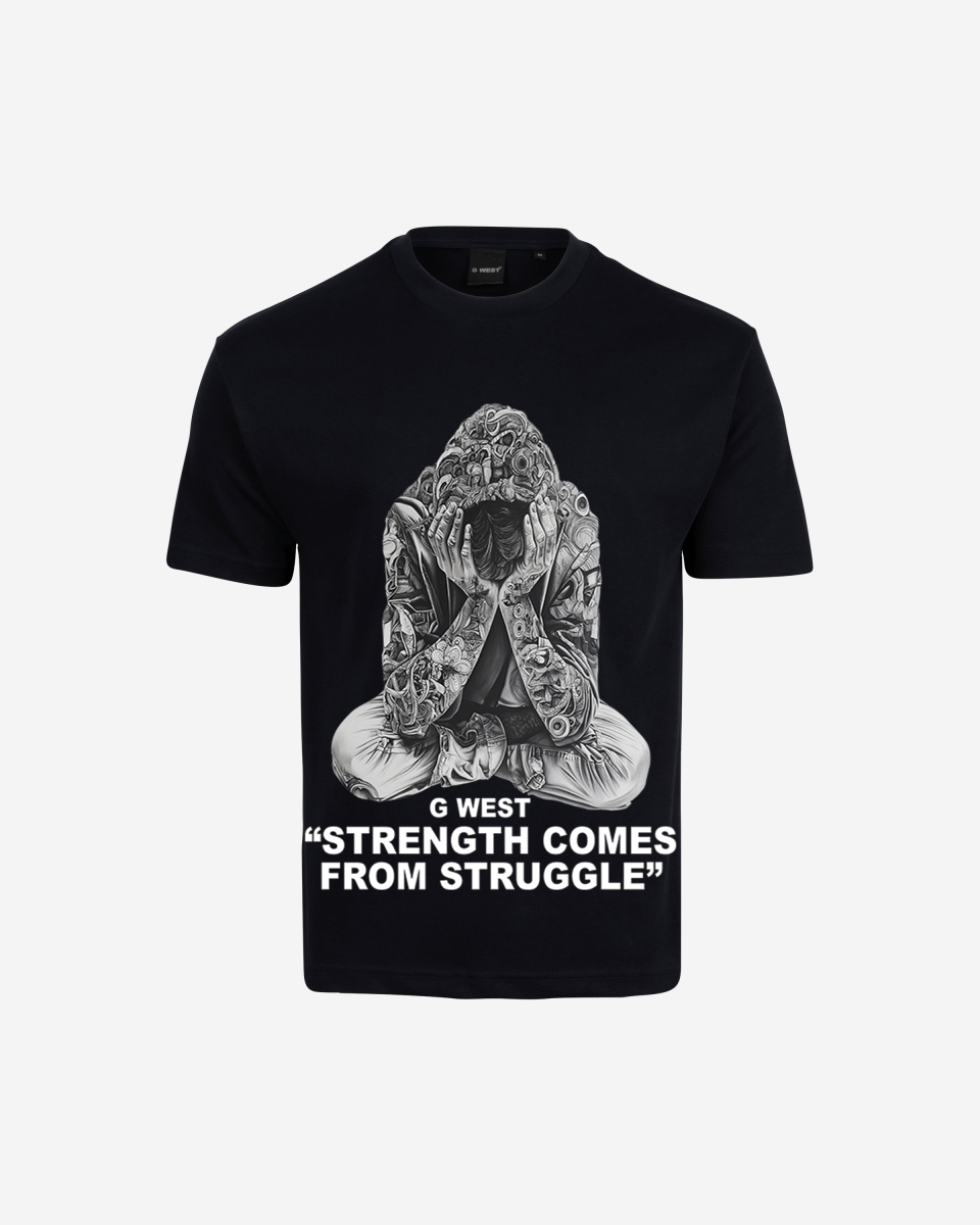 G West Strength Come From Struggle Oversized T-Shirt Mens