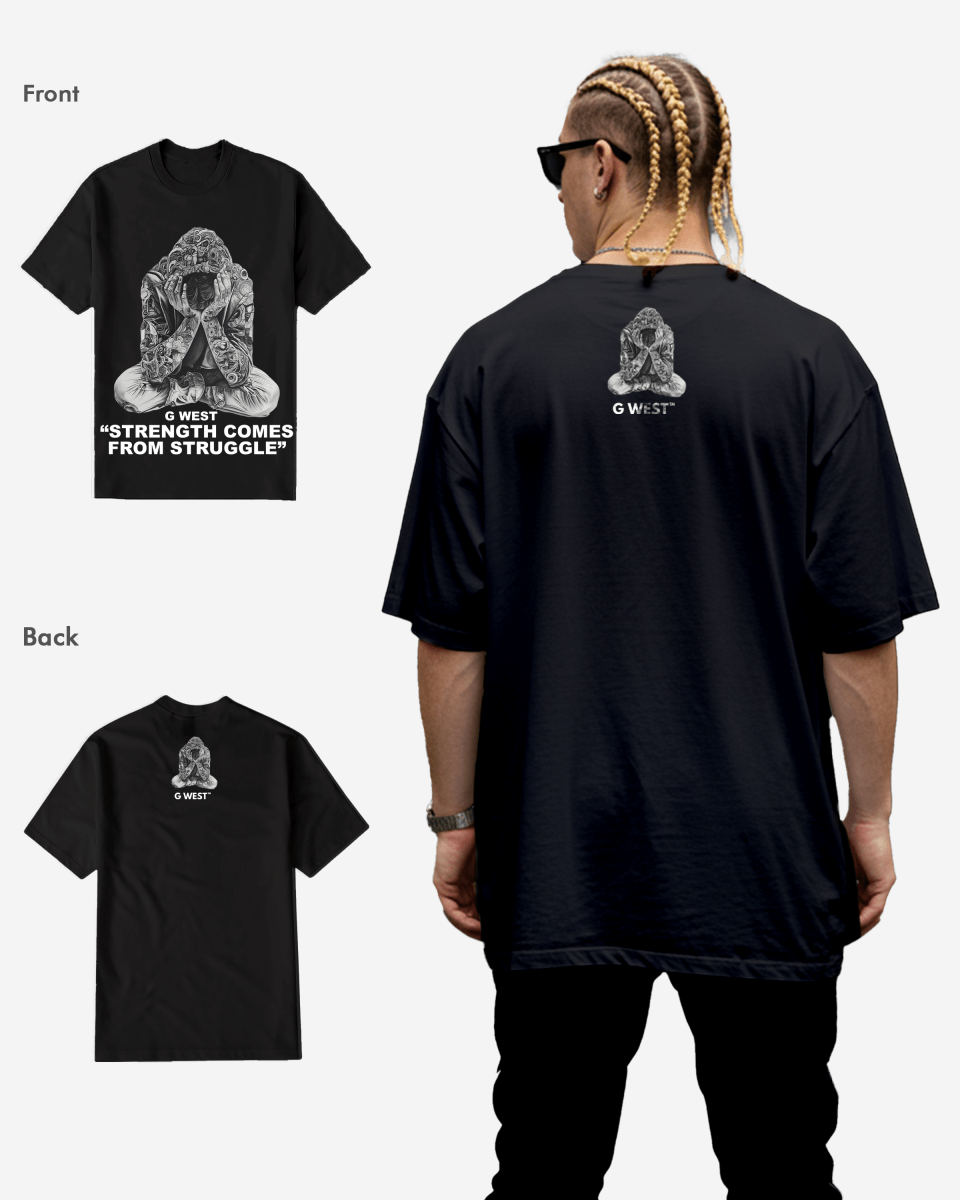 G West Strength Come From Struggle T-Shirt Big and Tall Mens