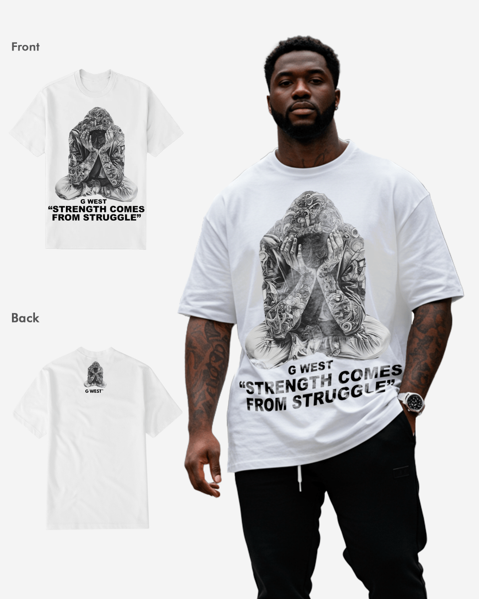 G West Strength Come From Struggle T-Shirt Big and Tall Mens