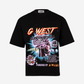 G West Mens Supernatural Acid Wash Premium Oversized Tee Front And Back Print