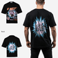 G West Mens Supernatural Acid Wash Premium Oversized Tee Front And Back Print
