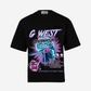 G West Mens Supernatural Acid Wash Premium Oversized Tee Front And Back Print