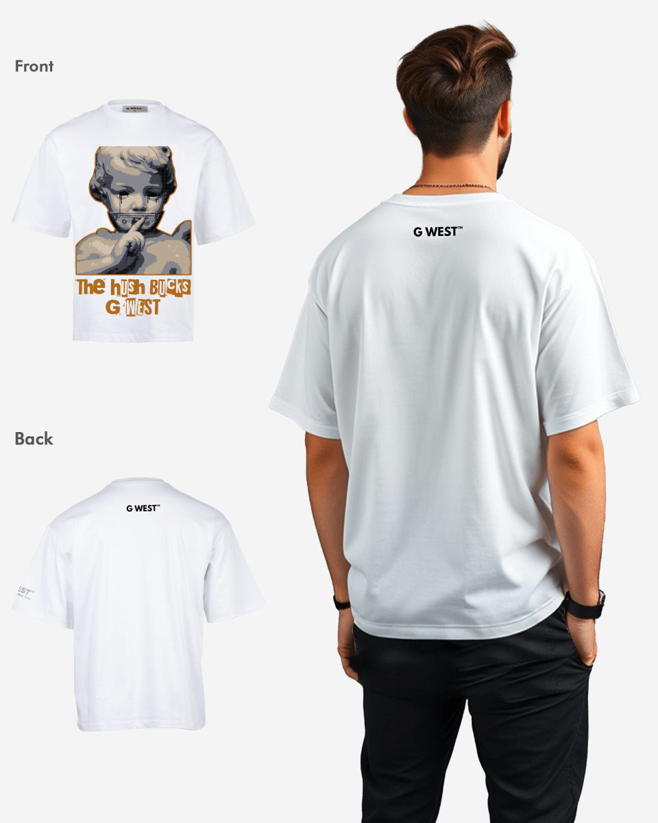 G WEST The Hush Bucks Oversized T-Shirt Mens