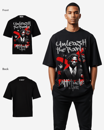 G WEST UNLEASH THE RAW OVERSIZED T-Shirt Mens