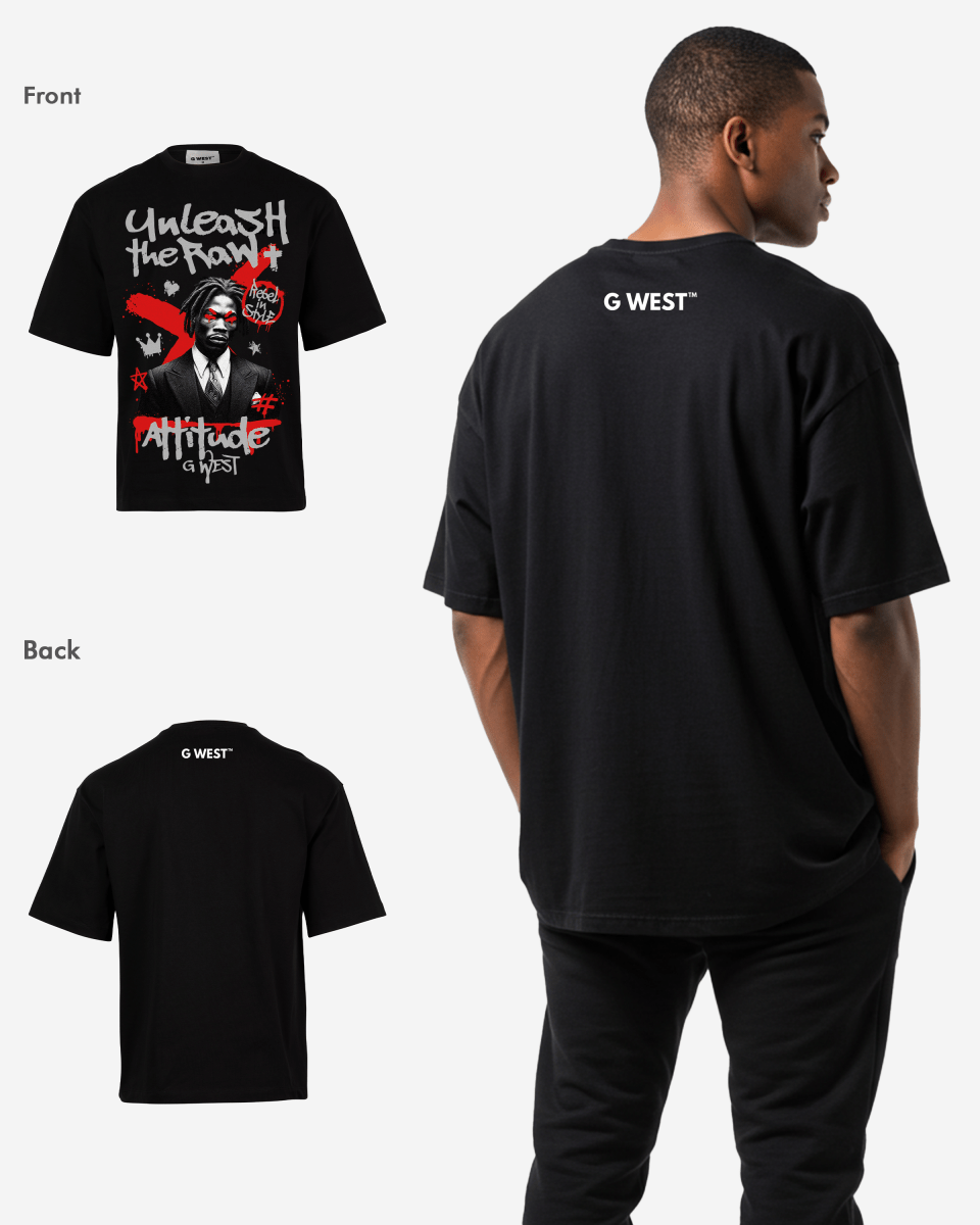G WEST UNLEASH THE RAW OVERSIZED T-Shirt Mens