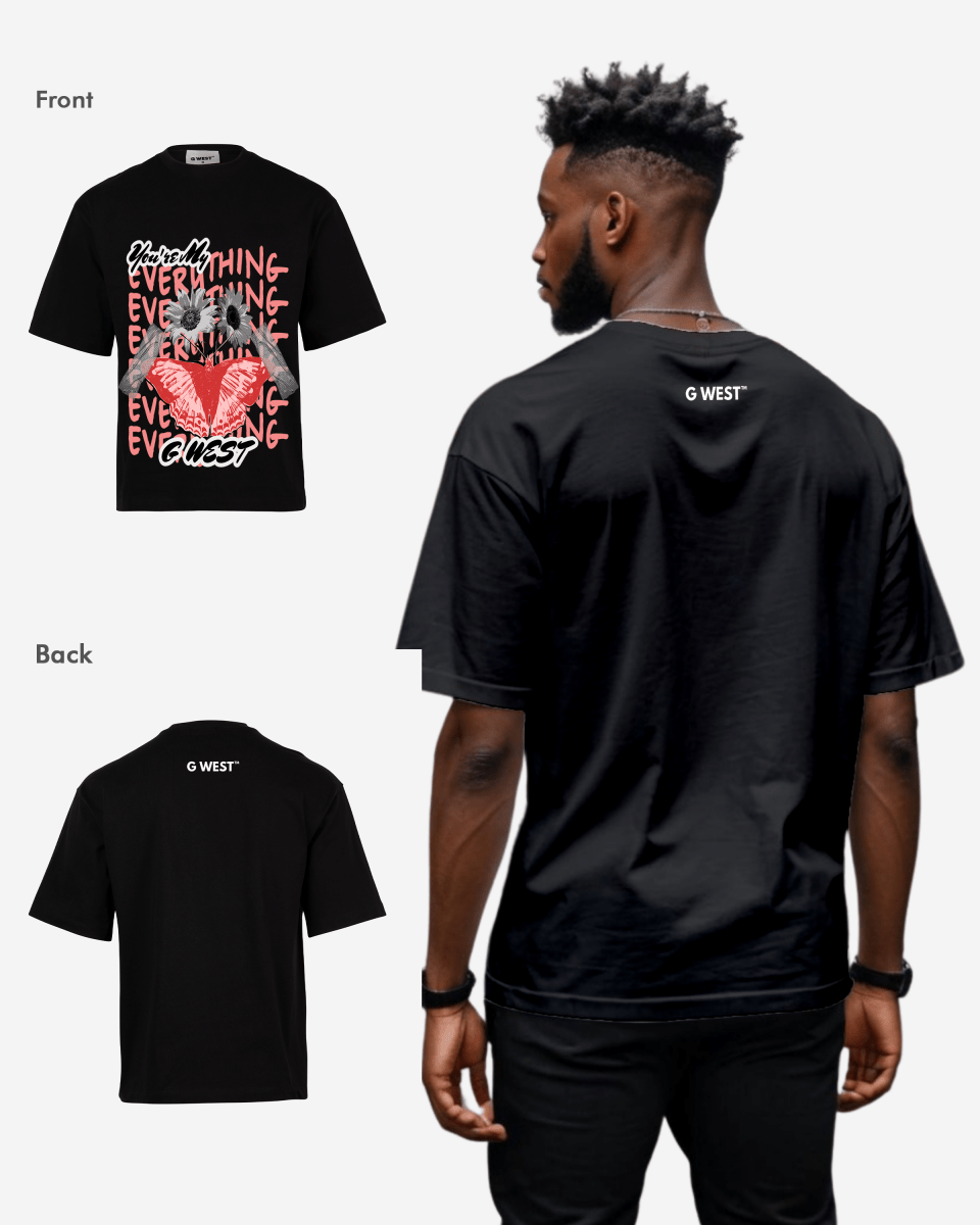 G WEST WINGS N BLOOMS OVERSIZED T-Shirt Mens