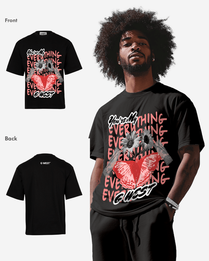 G WEST WINGS N BLOOMS OVERSIZED T-Shirt Mens