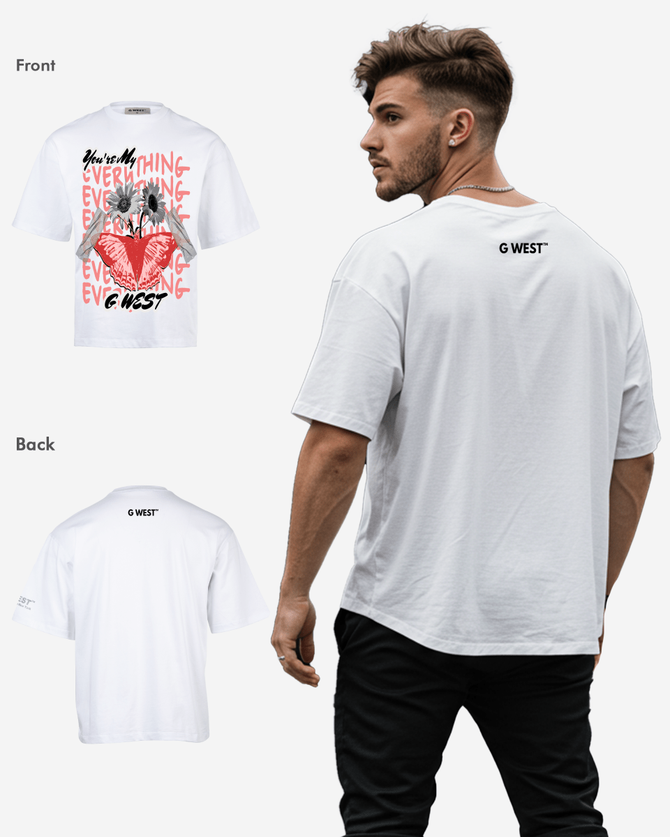 G WEST WINGS N BLOOMS OVERSIZED T-Shirt Mens