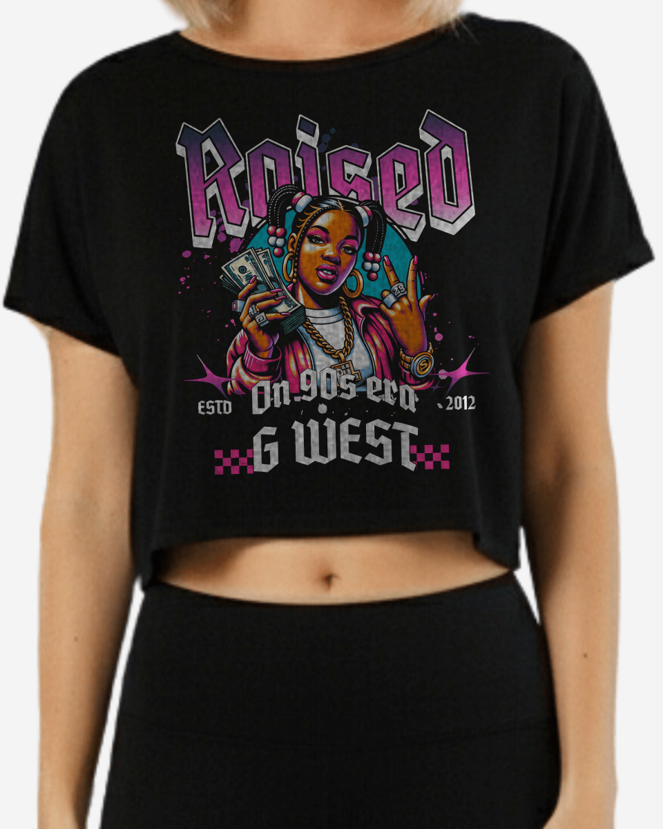 G West Womens Raised On 90S Era Crop Tee
