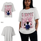 G West Womens Game of G Baby Blue Black Oversized Tee