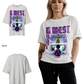 G West Womens Game of G Baby Blue Black Oversized Tee