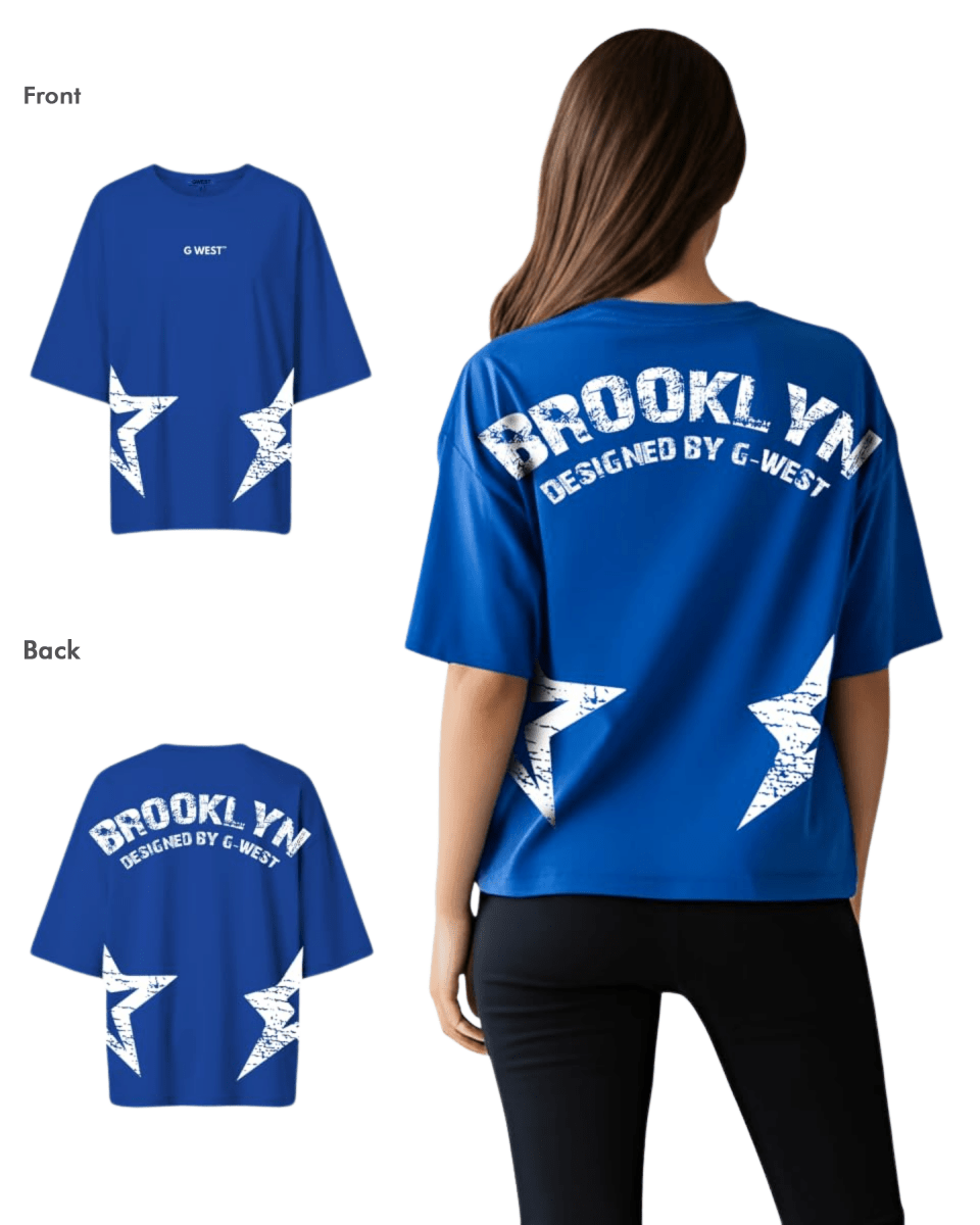G West Womens Oversized Brooklyn Arch Logo Tee