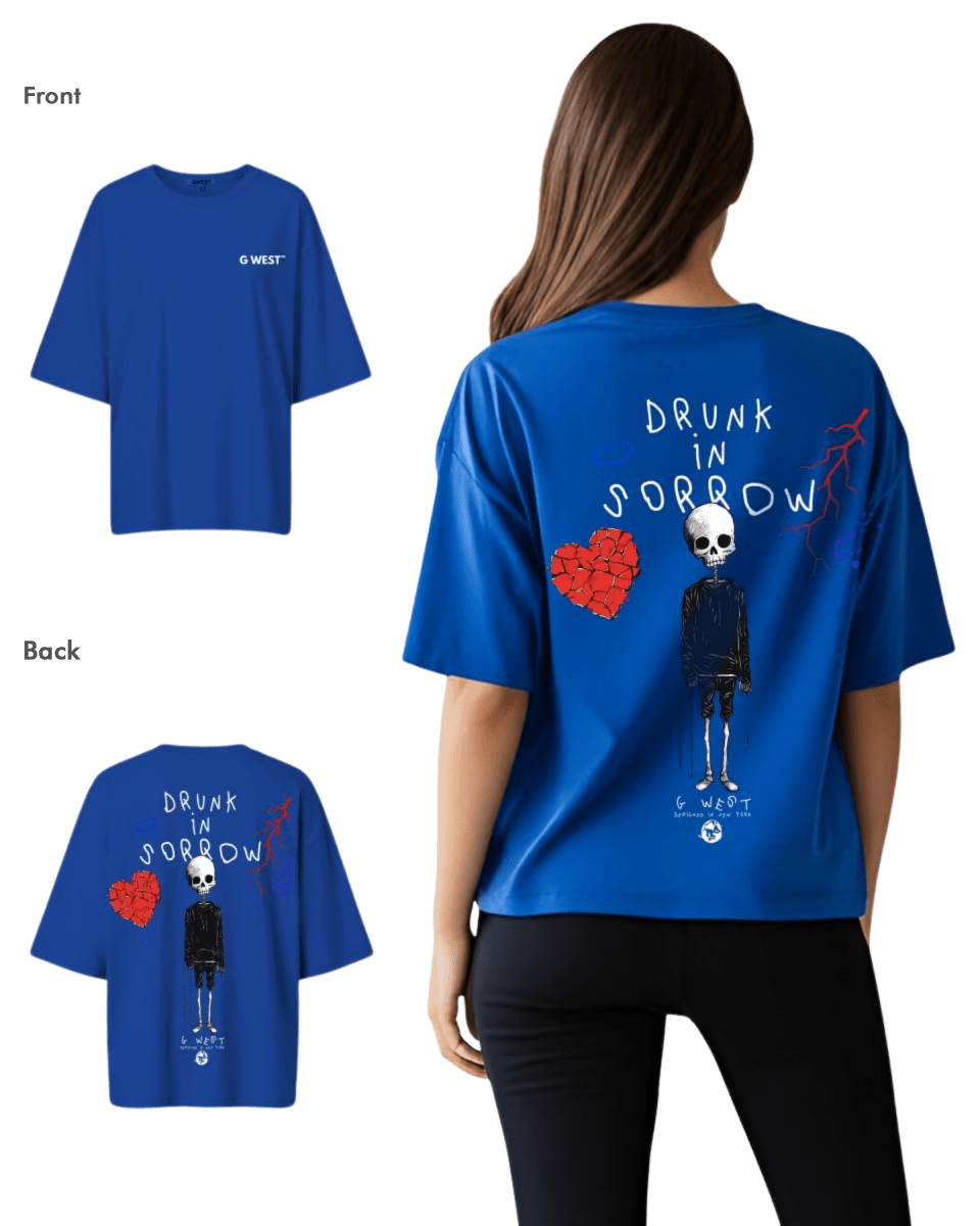 G West Womens Oversized Drunk In Sorrow Tee