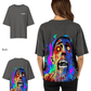 G West Womens Oversized Flaming Zombie Tee