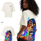 G West Womens Oversized Flaming Zombie Tee