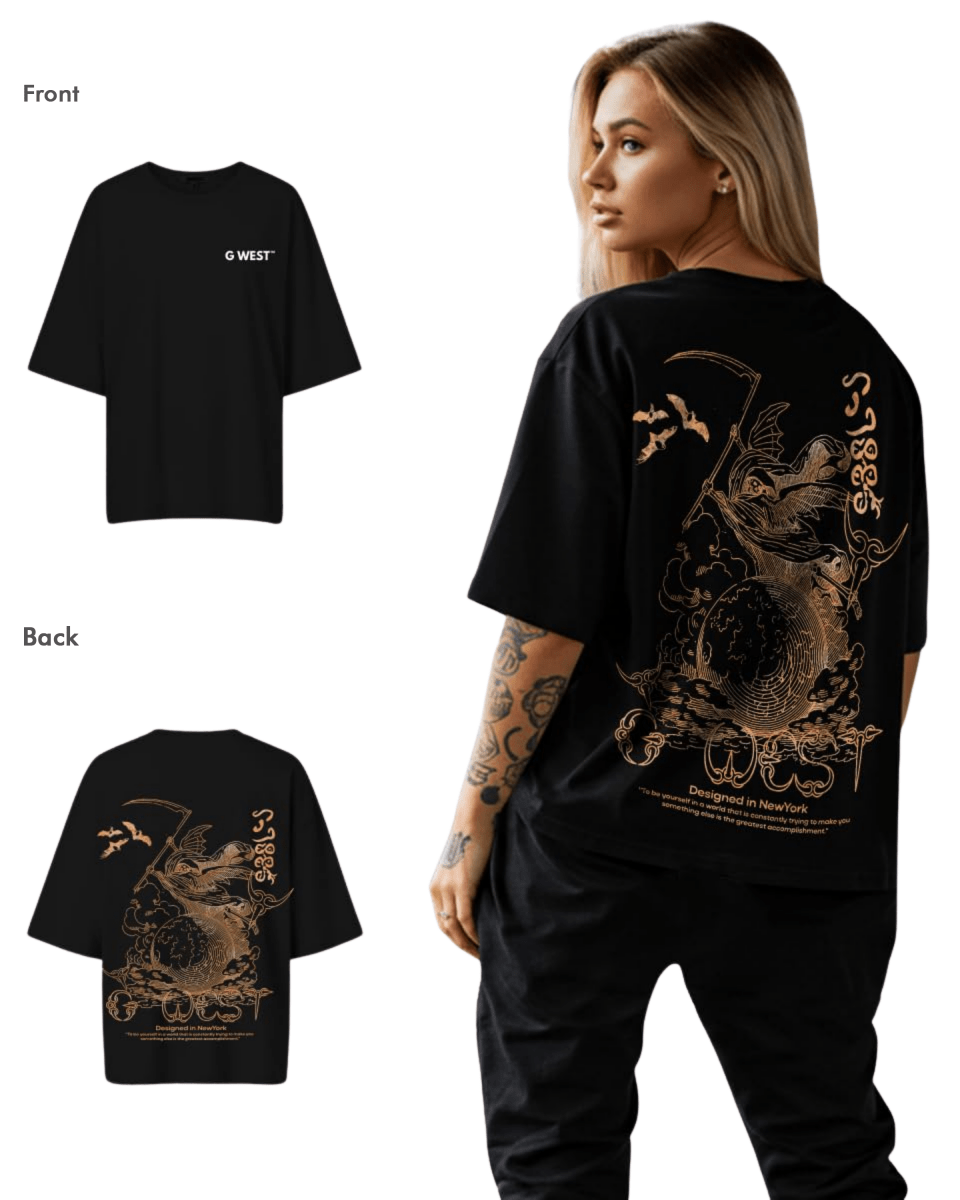 G West Womens Oversized Gratitude Reaper Tee