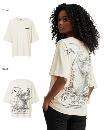 G West Womens Oversized Gratitude Reaper Tee