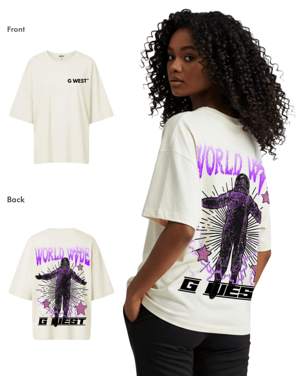 G West Womens Oversized World Wide Star Tee