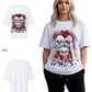 G West Womens Roses And Bones Oversized Tee