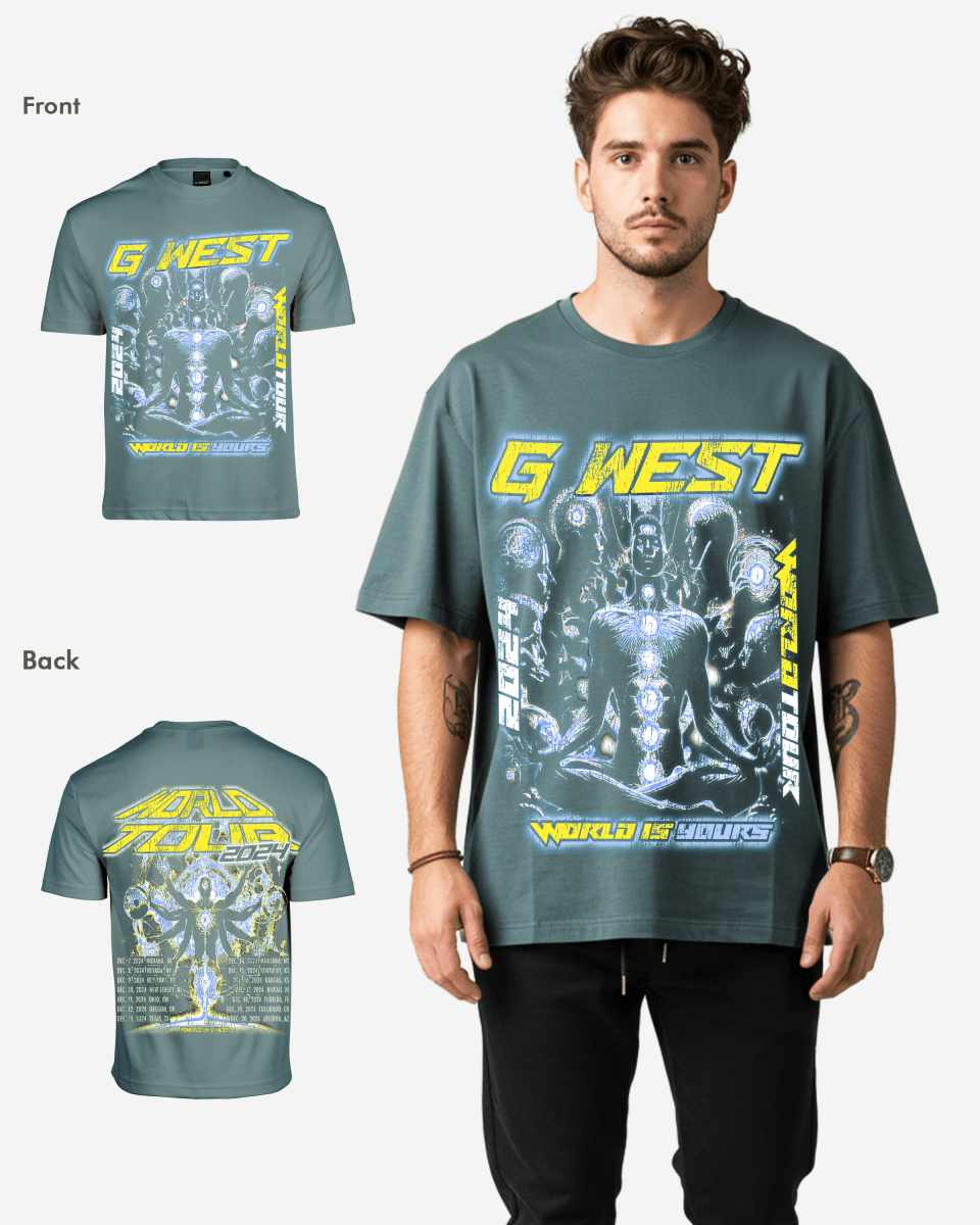 G West World Is Yours Premium Oversized T-Shirt Mens
