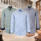 Camisa de vestir estampada de manga larga ajustada para hombre Galaxy by Harvic