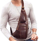 Genuine Leather Chest Bag For Men Leather Shoulder Bag Personality Messenger Bag  Casual Bag