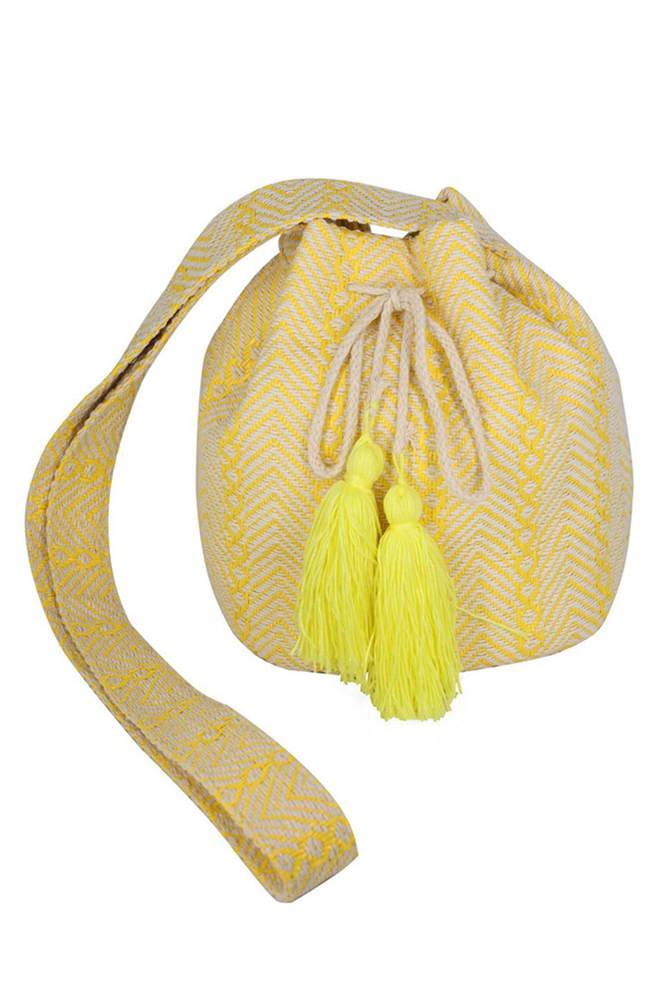 Geometric Pattern Bucket Bag
