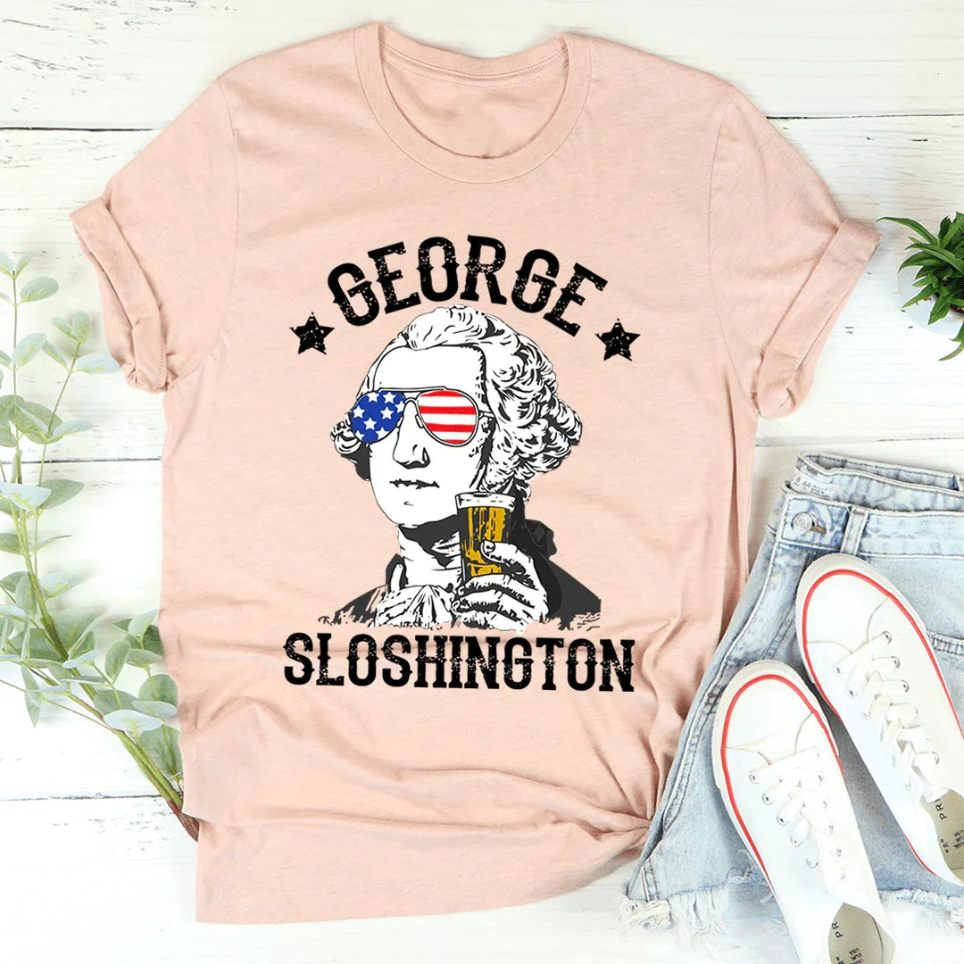 Playful Party Graphic Tee – "George Sloshington"