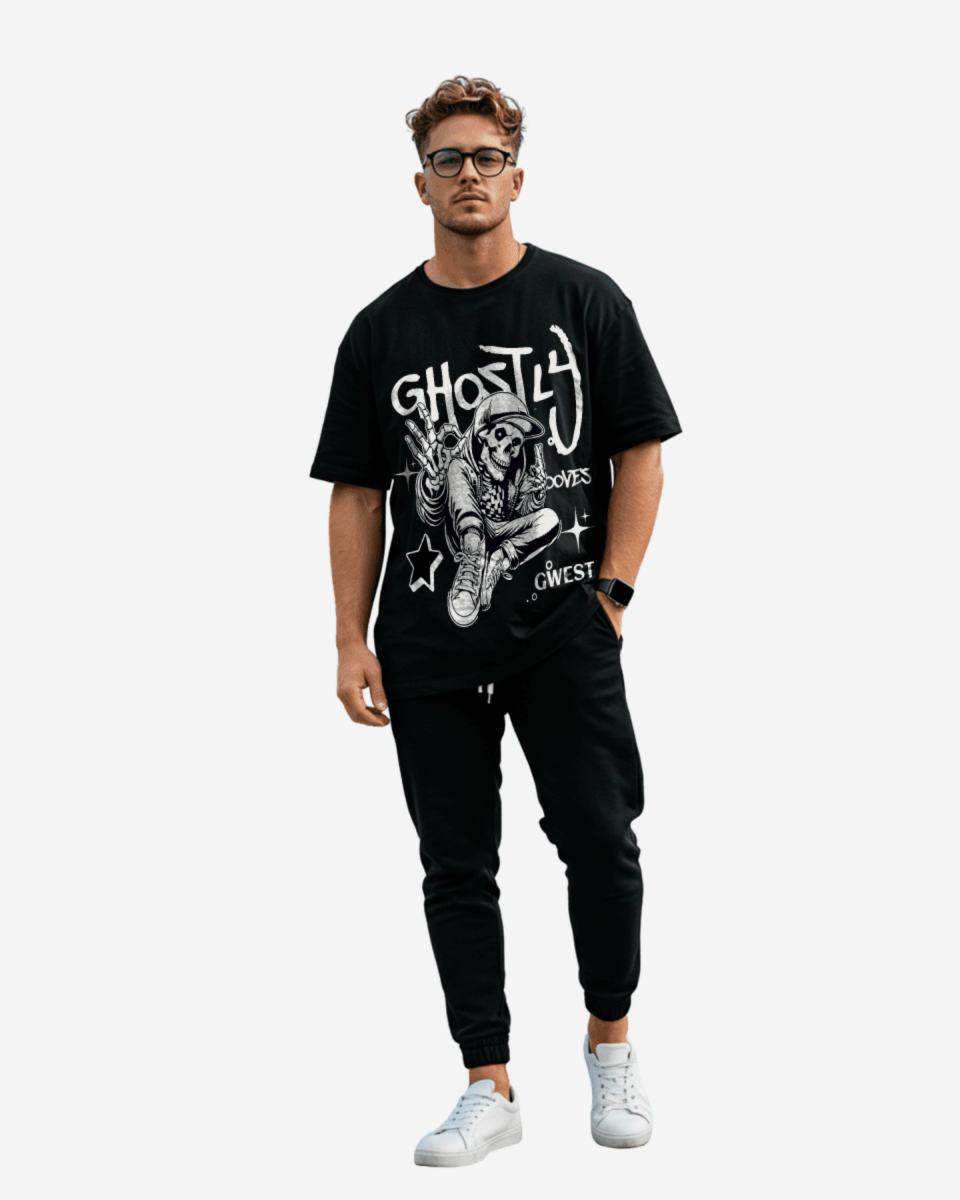 G West Ghostly Grooves Oversized T-Shirt Mens