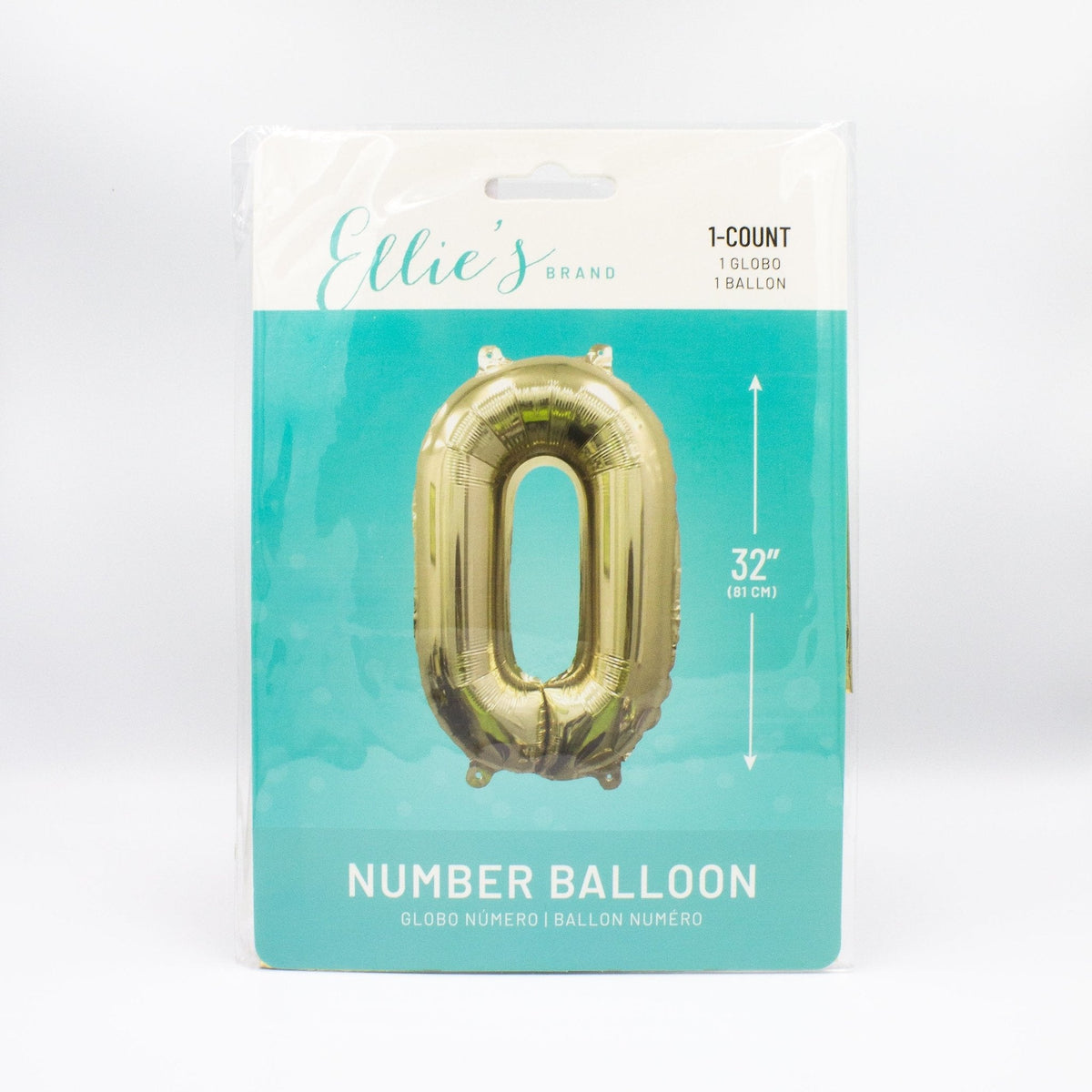 Globo gigante de papel de aluminio dorado | 81 cm metálico | Números 0-9