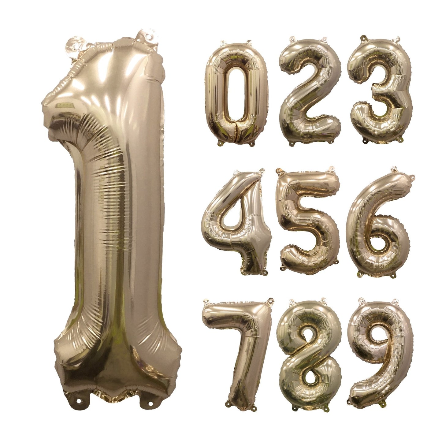 Globo gigante de papel de aluminio dorado | 81 cm metálico | Números 0-9