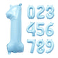 Pastel Blue Number Balloon | 32" Giant Foil | Numbers 0-9
