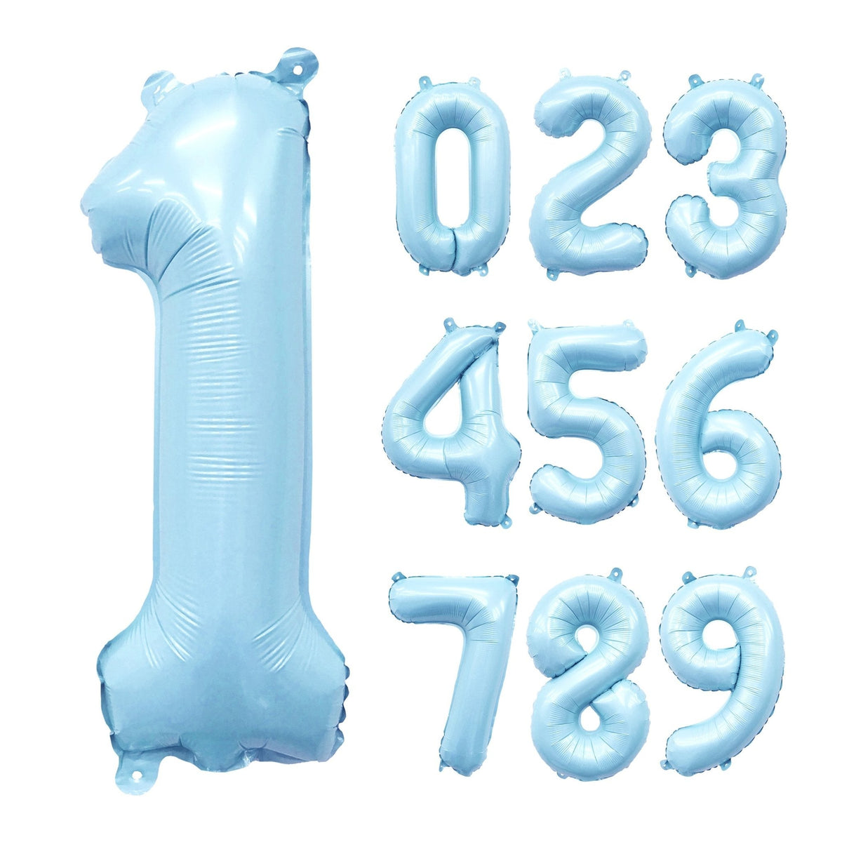 Pastel Blue Number Balloon | 32" Giant Foil | Numbers 0-9
