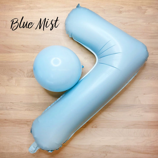 Globo Pastel Azul Número | 32" Papel Metálico Gigante | Números 0-9