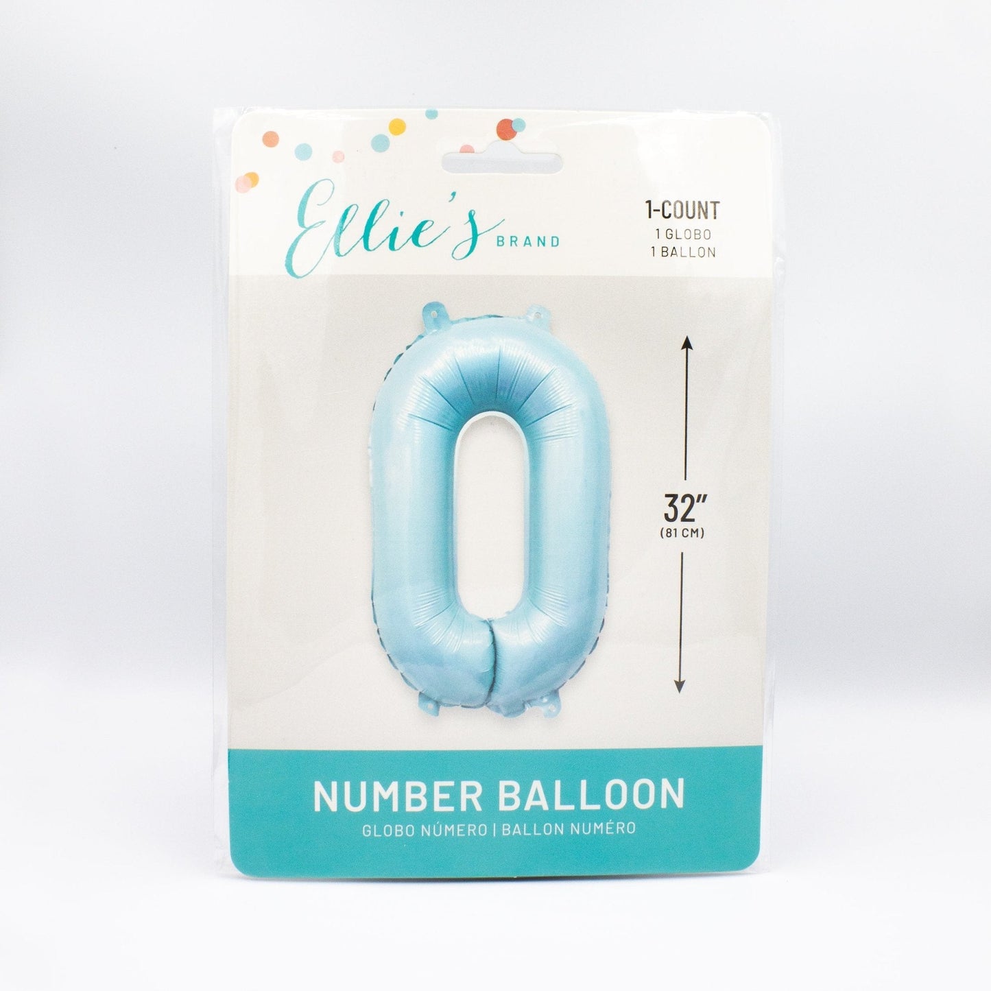 Pastel Blue Number Balloon | 32" Giant Foil | Numbers 0-9