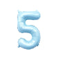 Pastel Blue Number Balloon | 32" Giant Foil | Numbers 0-9