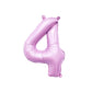 Pastel Lilac Pink Number Balloon | 32" Giant Foil | Numbers 0-9