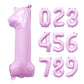 Pastel Lilac Pink Number Balloon | 32" Giant Foil | Numbers 0-9