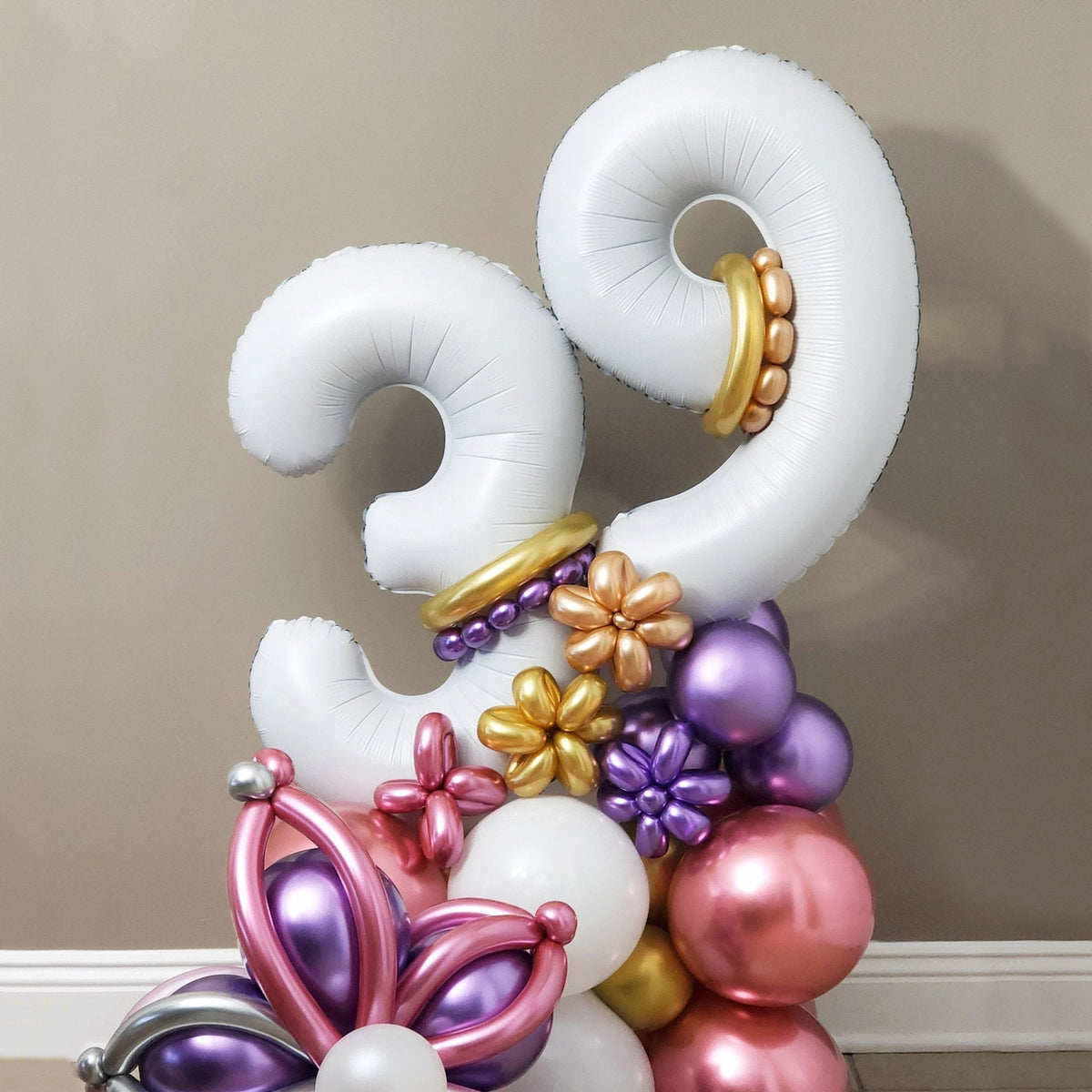 Giant White Number Balloon | 32" Foil | Numbers 0-9