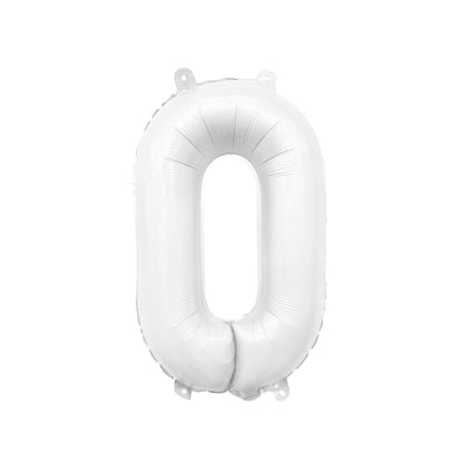 Giant White Number Balloon | 32" Foil | Numbers 0-9