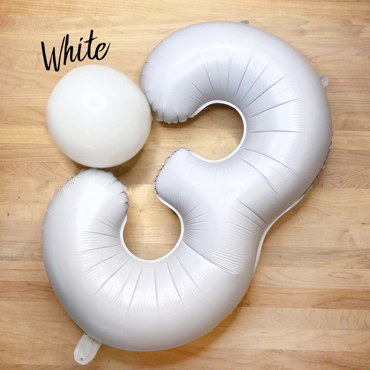 Giant White Number Balloon | 32" Foil | Numbers 0-9
