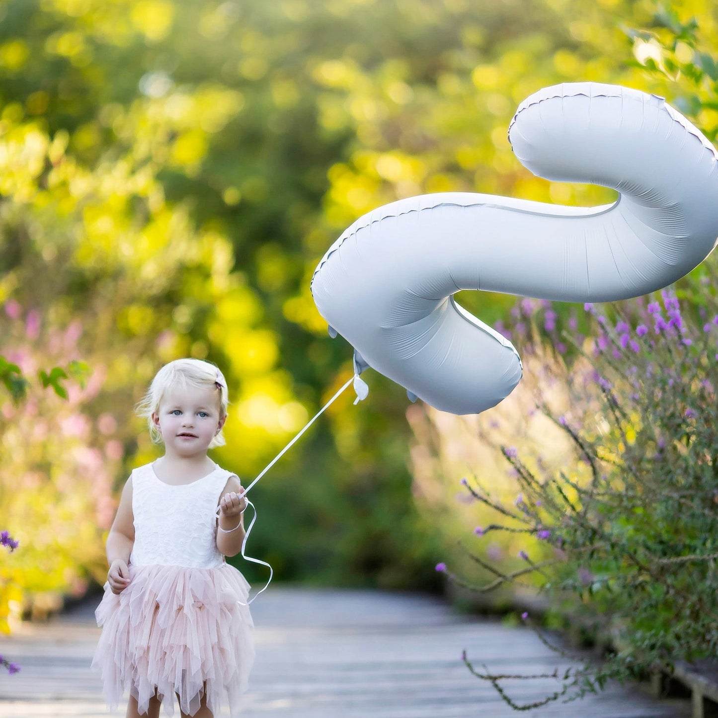 Giant White Number Balloon | 32" Foil | Numbers 0-9
